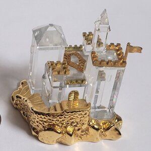 Swarovski Crystal Memories Journeys Figurine Gold Castle 243449 *Repaired*